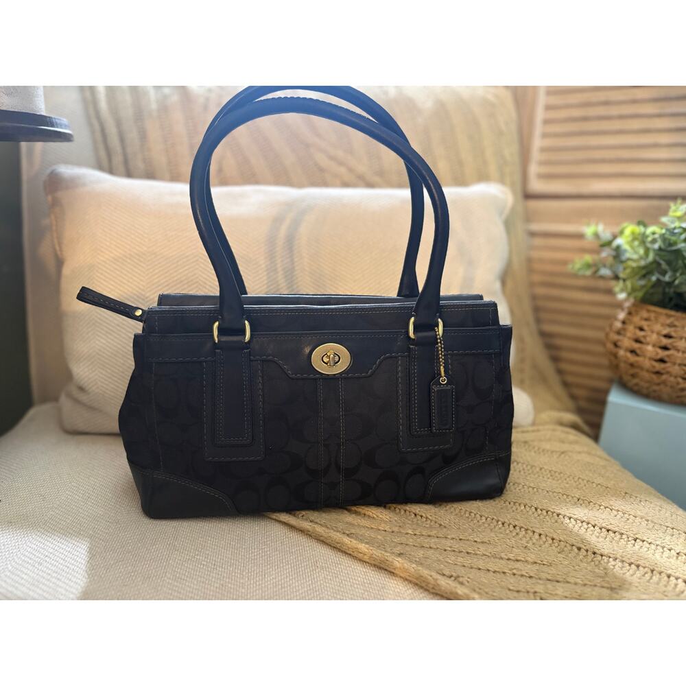 Coach Hamptons Signature Carryall Tote 11062 Black Y2K